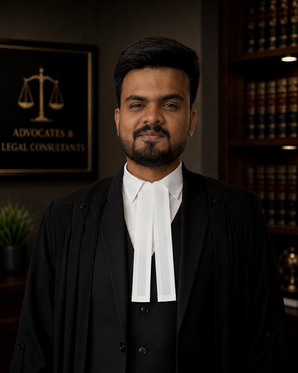Ayush Chaudhary, Director at Lawgically Yours, in advocate's robes